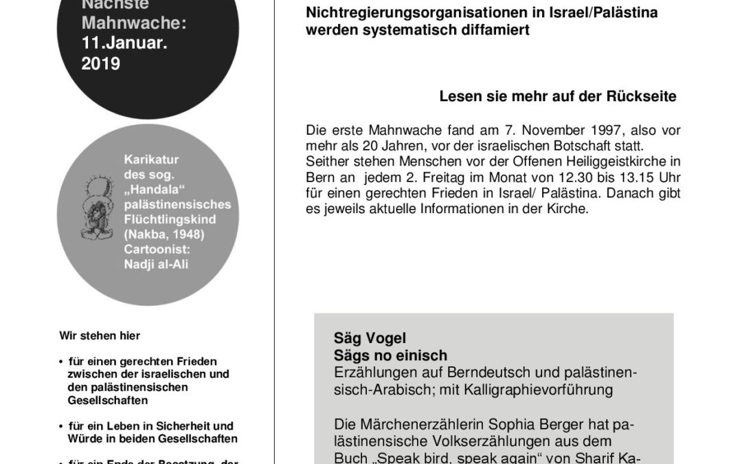 Flyer Mahnwache Dezember 2018