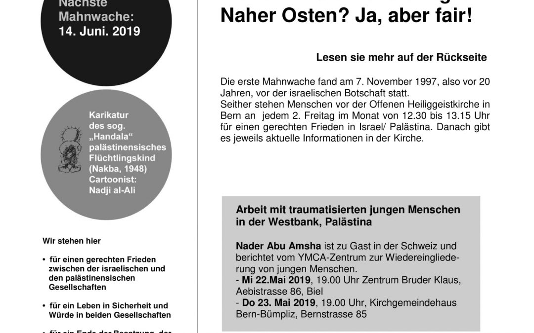 Flyer Mahnwache Mai 2019