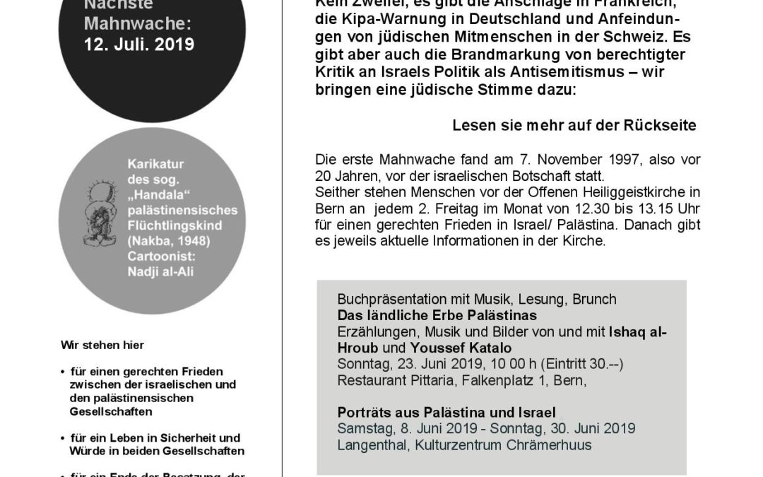 Flyer Mahnwache Juni 2019