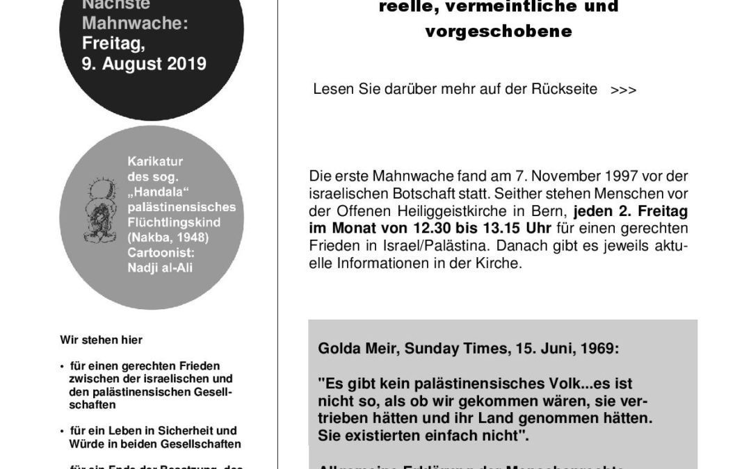 Flyer Mahnwache Juli 2019