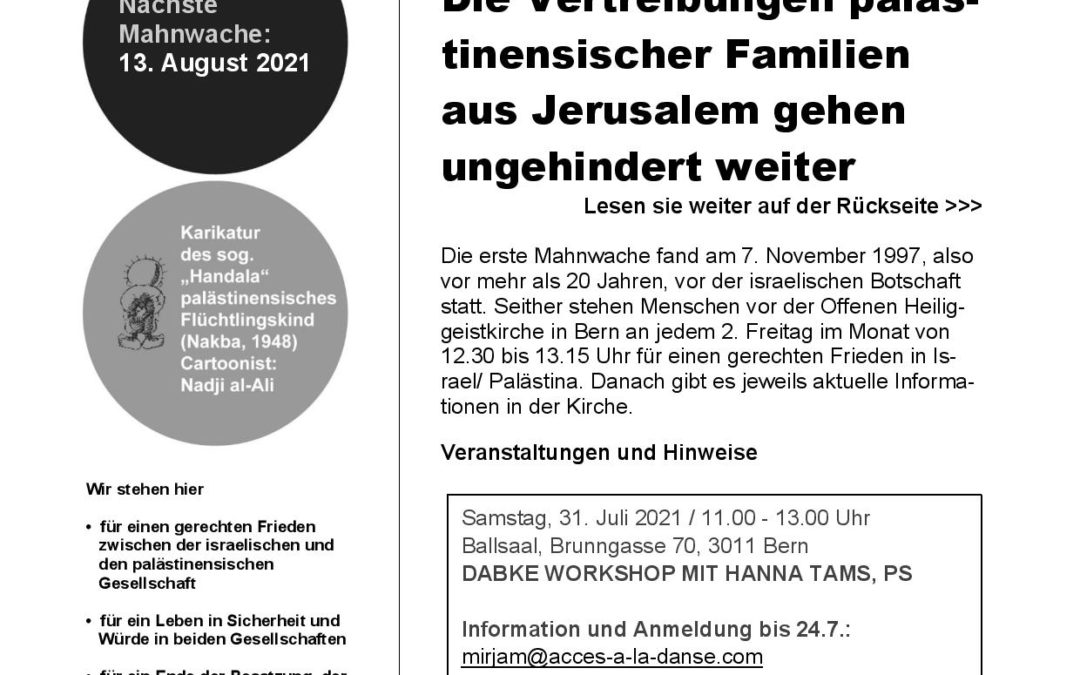 Flyer Mahnwache Juli 2021