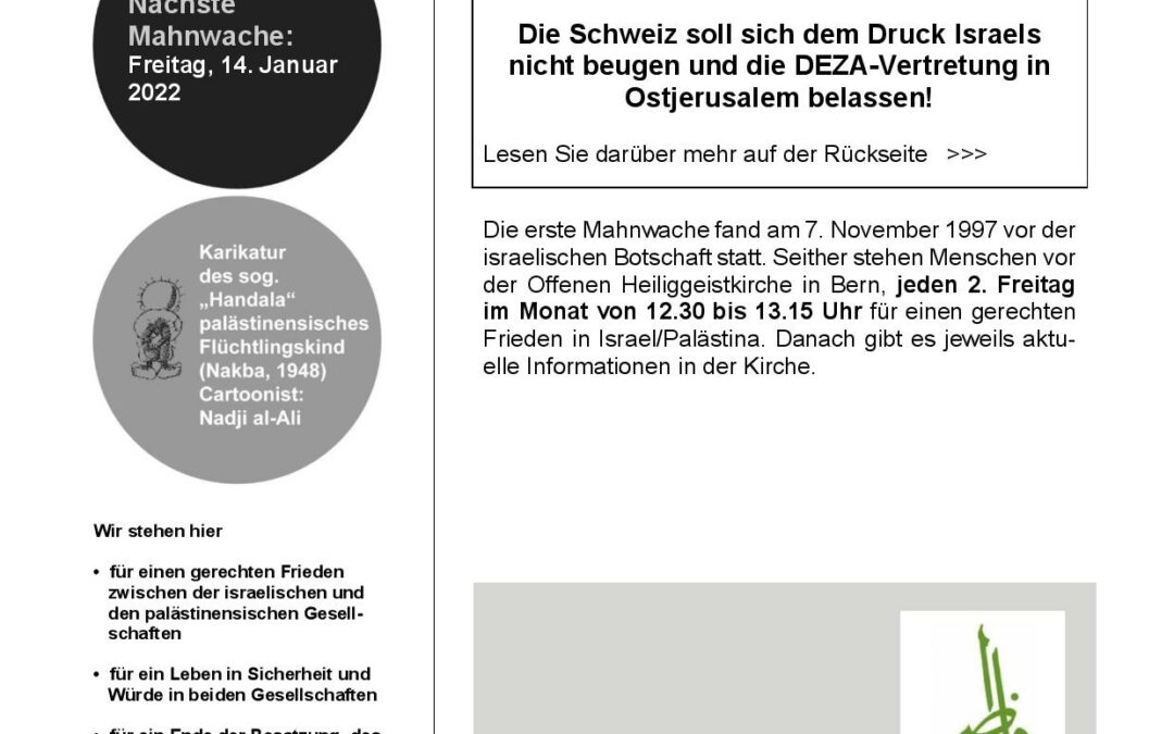 Flyer Mahnwache Dezember 2021