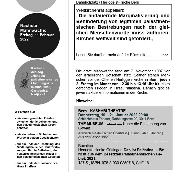 Flyer Mahnwache Januar 2022