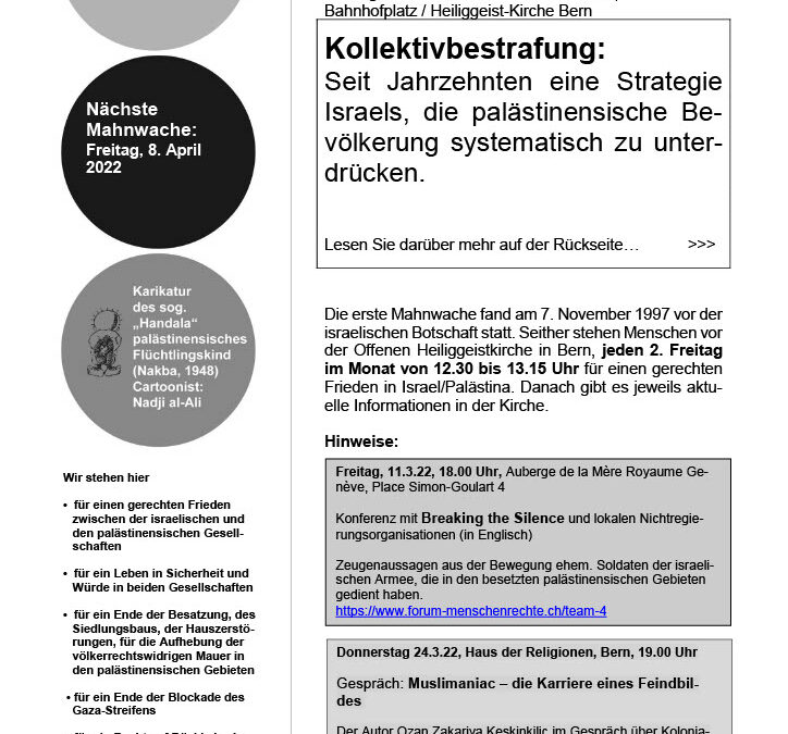 Flyer Mahnwache März 2022