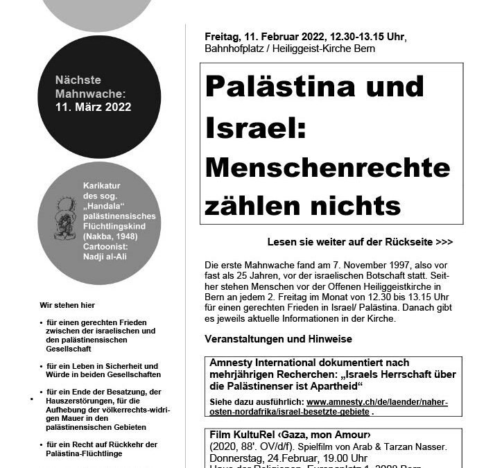 Flyer Mahnwache Februar 2022