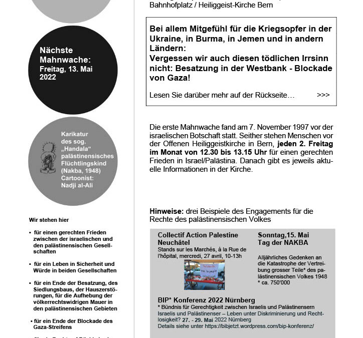 Flyer Mahnwache April 2022