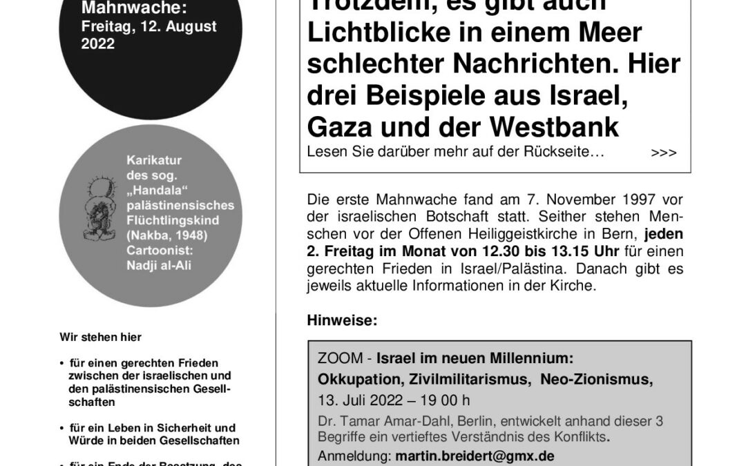 Flyer Mahnwache Juli 2022
