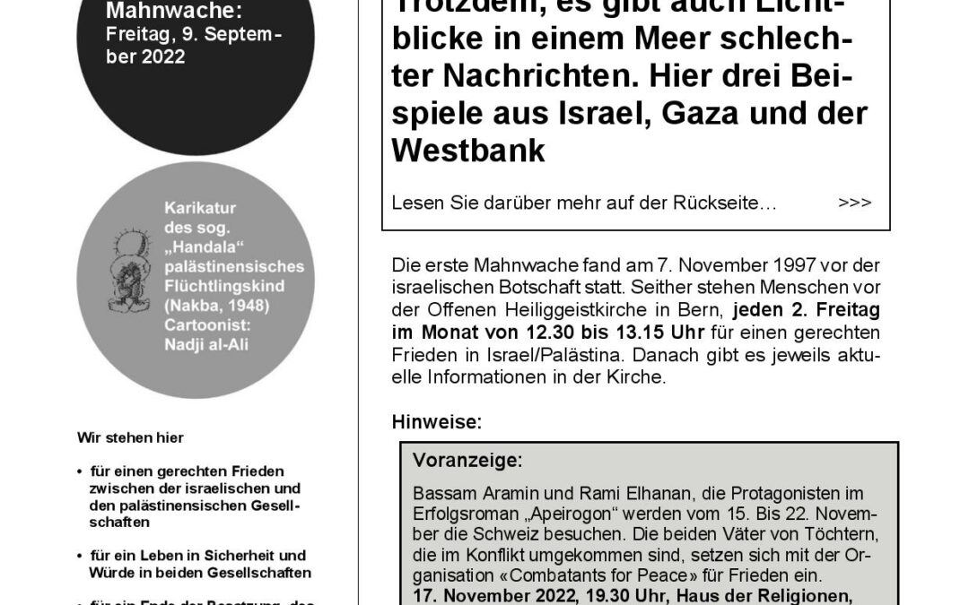 Flyer Mahnwache August 2022