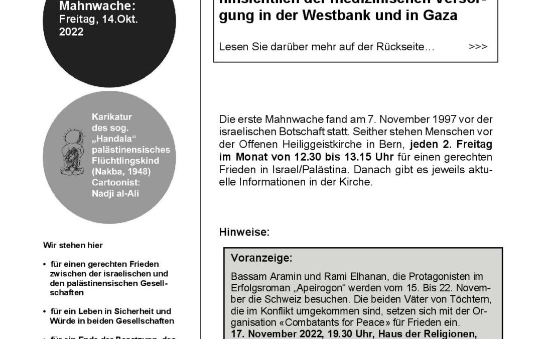 Flyer Mahnwache September 2022